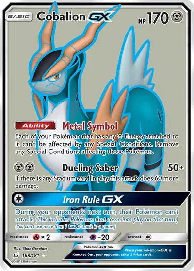 Sun & Moon Team Up 168/181 Cobalion GX (Full Art)