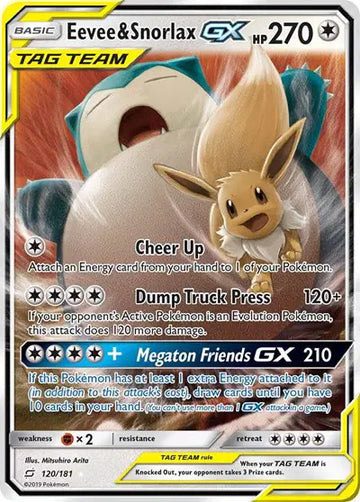Team Up 120 Eevee & Snorlax GX