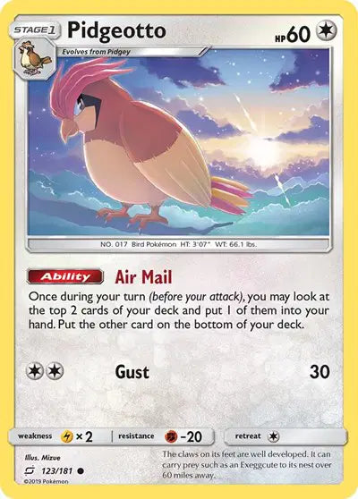 Sun & Moon Team Up 123/181 Common Pidgeotto