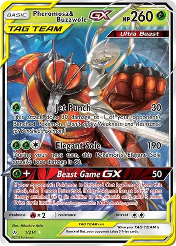 Sun & Moon Unbroken Bonds 1/214 Pheromosa & Buzzwole GX