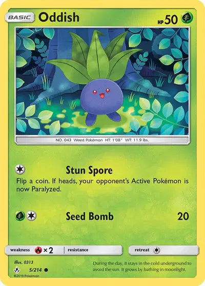 Sun & Moon Unbroken Bonds  5/214 Oddish