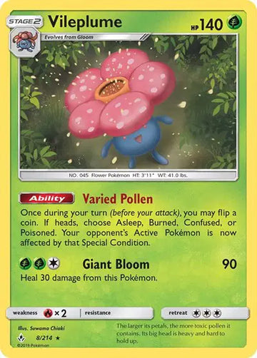 Sun & Moon Unbroken Bonds 8/214 Vileplume