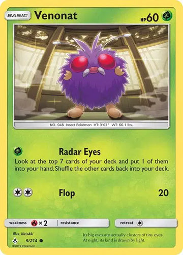 Sun & Moon Unbroken Bonds 9/214 Venonat