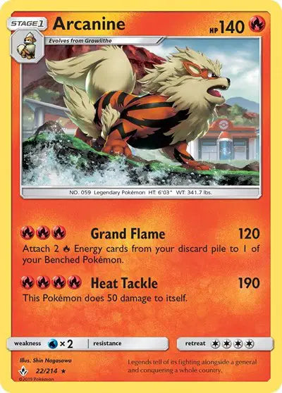 Sun & Moon Unbroken Bonds 22/214 Arcanine