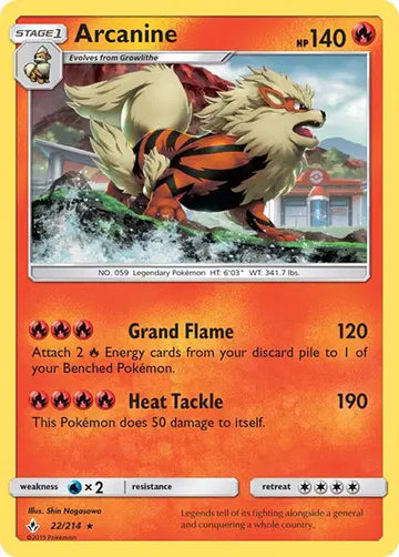 Sun & Moon Unbroken Bonds 22/214 Arcanine
