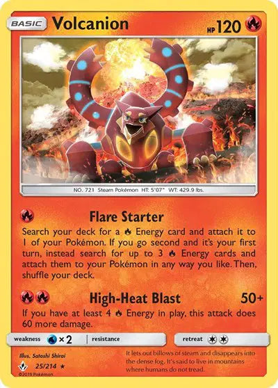 Sun & Moon Unbroken Bonds 25/214 Volcanion
