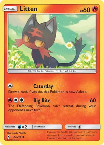 Sun & Moon Unbroken Bonds 27/214 Litten (27)