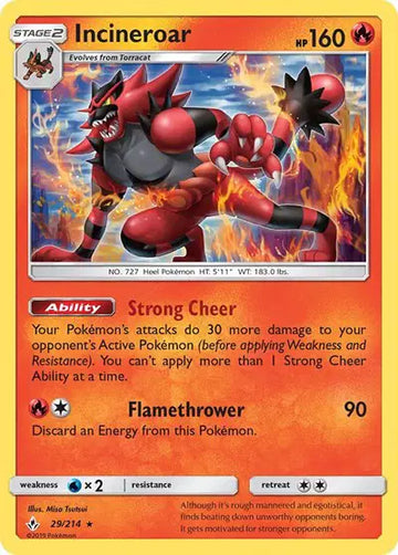Sun & Moon Unbroken Bonds 29/214 Incineroar