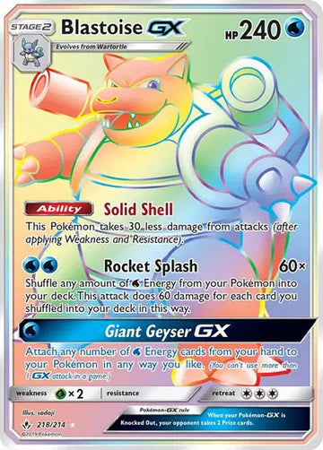 Sun & Moon Unbroken Bonds 218/214 Blastoise GX (Secret)