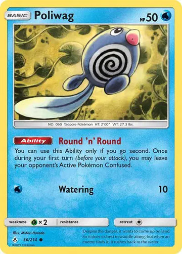 Sun & Moon Unbroken Bonds 36/214 Poliwag (36)