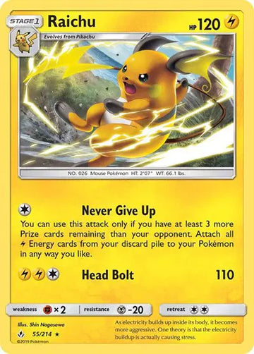 Sun & Moon Unbroken Bonds 55/214 Raichu