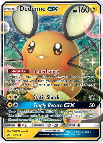 Sun & Moon Unbroken Bonds 57/214 Dedenne GX