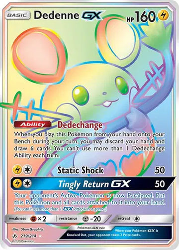 Sun & Moon Unbroken Bonds 219/214 Dedenne GX (Secret)