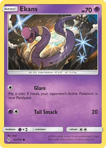 Sun & Moon Unbroken Bonds 62/214 Ekans
