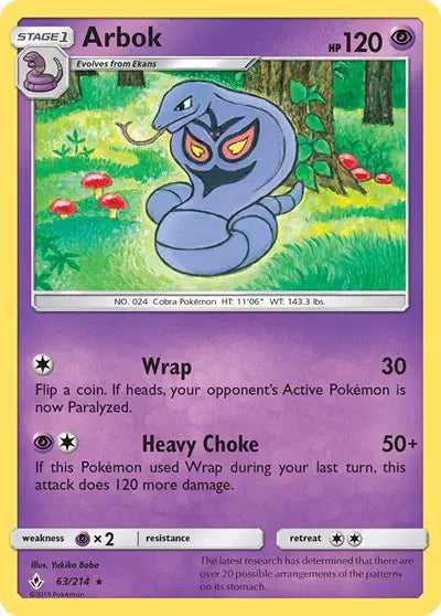 Sun & Moon Unbroken Bonds 63/214 Arbok