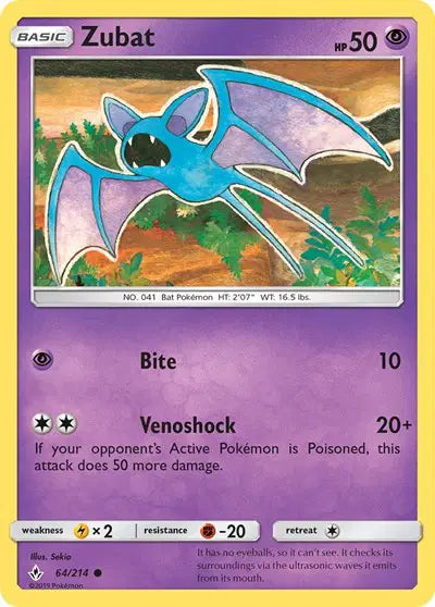 Sun & Moon Unbroken Bonds 64/214 Zubat