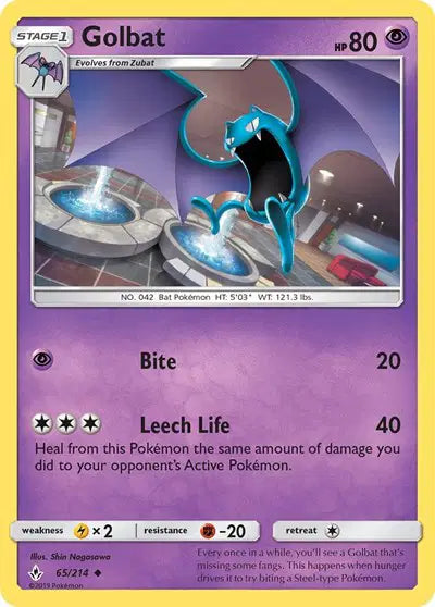 Sun & Moon Unbroken Bonds 65/214 Golbat