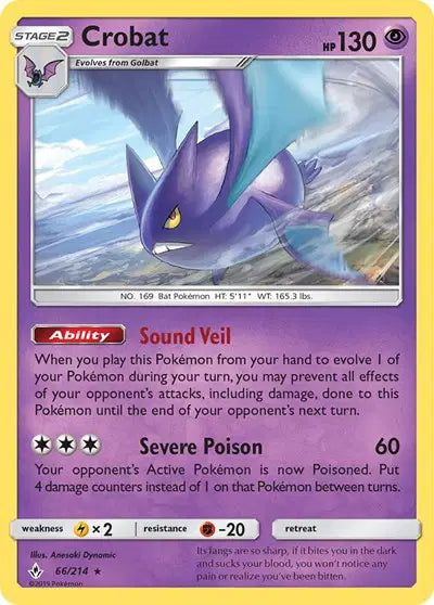 Sun & Moon Unbroken Bonds 66/214 Crobat
