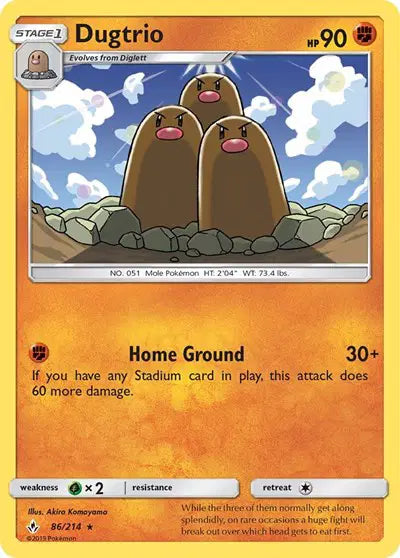 Sun & Moon Unbroken Bonds 86/214 Dugtrio