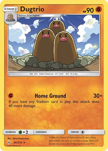 Sun & Moon Unbroken Bonds 86/214 Dugtrio