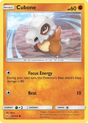 Sun & Moon Unbroken Bonds 90/214 Cubone