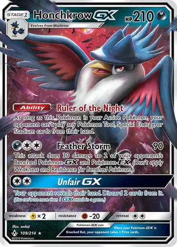 Sun & Moon Unbroken Bonds 109/214 Honchkrow GX