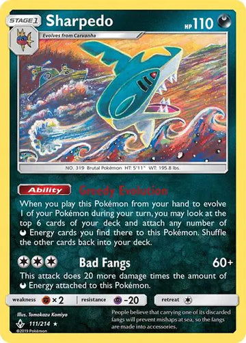 Sun & Moon Unbroken Bonds 111/214 Sharpedo