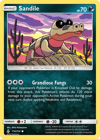 Sun & Moon Unbroken Bonds 114/214 Sandile (114)