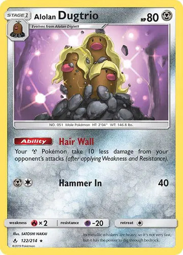 Sun & Moon Unbroken Bonds 122/214 Alolan Dugtrio
