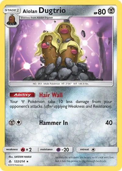 Sun & Moon Unbroken Bonds 122/214 Alolan Dugtrio