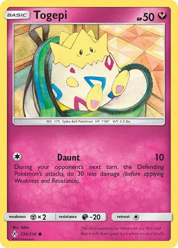Sun & Moon Unbroken Bonds 136/214 Togepi