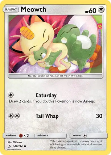 Sun & Moon Unbroken Bonds 147/214 Meowth