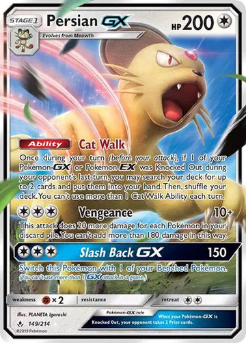 Sun & Moon Unbroken Bonds 149/214 Persian GX