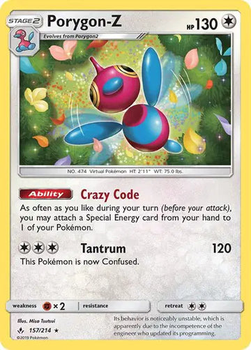 Sun & Moon Unbroken Bonds 157/214 Porygon-Z