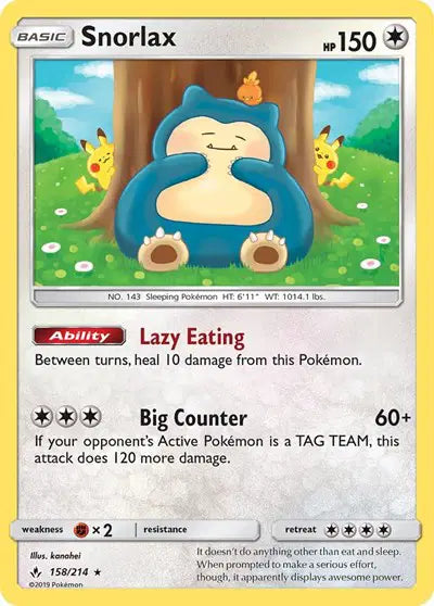 Sun & Moon Unbroken Bonds 158/214 Snorlax