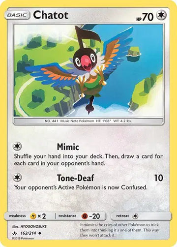Sun & Moon Unbroken Bonds 162/214 Chatot