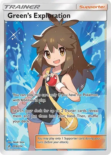 Sun & Moon Unbroken Bonds 209/214 Green's Exploration (Full Art)