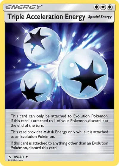 Sun & Moon Unbroken Bonds 190/214 Triple Acceleration Energy