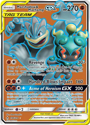 Sun & Moon Unbroken Bonds 198/214 Marshadow & Machamp GX (198) (Full Art)