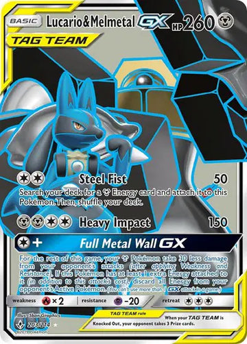 Sun & Moon Unbroken Bonds 203/214 Lucario & Melmetal GX (Full Art)