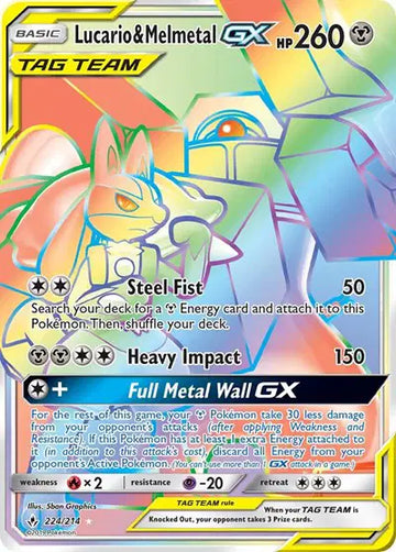 Sun & Moon Unbroken Bonds 224/214 Lucario & Melmetal GX (Secret)