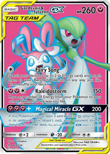 Sun & Moon Unbroken Bonds 204/214 Gardevoir & Sylveon GX (204) (Full Art)