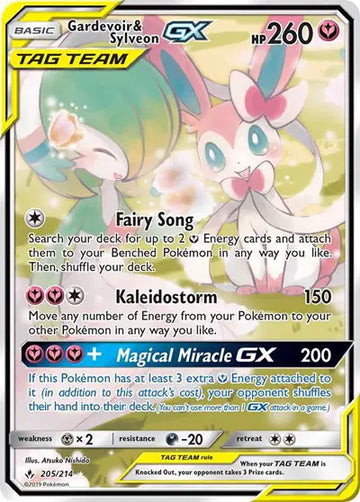 Sun & Moon Unbroken Bonds 205/214 Gardevoir & Sylveon GX (205) (Full Art)