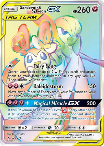 Sun & Moon Unbroken Bonds 225/214 Gardevoir & Sylveon GX (Secret)