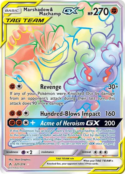 Sun & Moon Unbroken Bonds 221/214 Marshadow & Machamp GX (Secret)