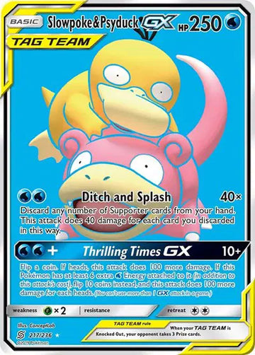 Sun & Moon Unified Minds 217/236 Slowpoke & Psyduck GX (Full Art)