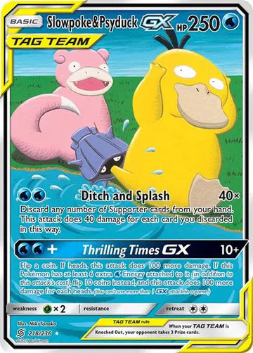 Sun & Moon Unified Minds  218/236 Slowpoke & Psyduck GX (Alternate Full Art)