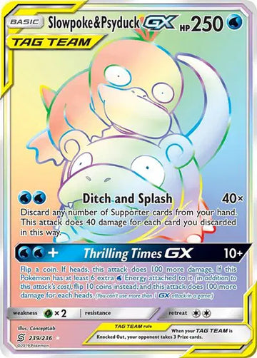 Sun & Moon Unified Minds 239/236 Slowpoke & Psyduck GX (Secret)