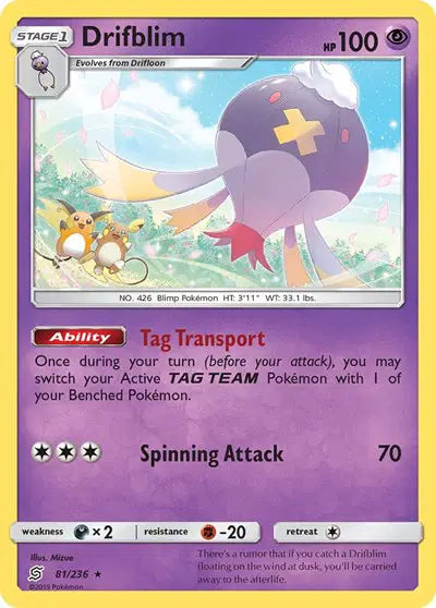 Sun & Moon Unified Minds  81/236 Drifblim