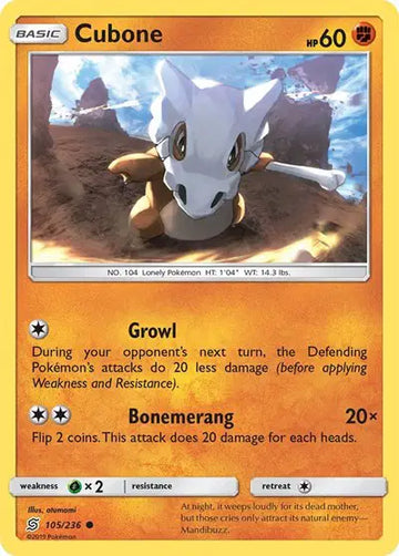 Sun & Moon Unified Minds 105/236 Cubone